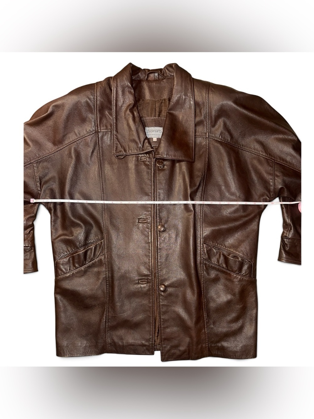 Vintage Zivanaris Italian Nappa Leather Brown Coat Women 14 - Picture 3 of 11